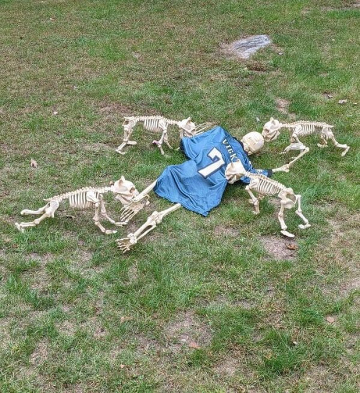 I love how people incorporate skeletons as a significant part of the decorations.