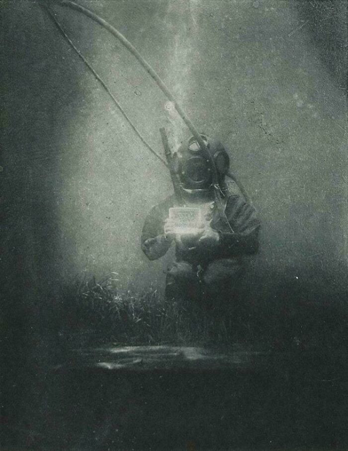 "The First Ever Underwater Photograph Taken In The South Of France At A Depth Of 164 Feet By Louis Boutan In 1899"