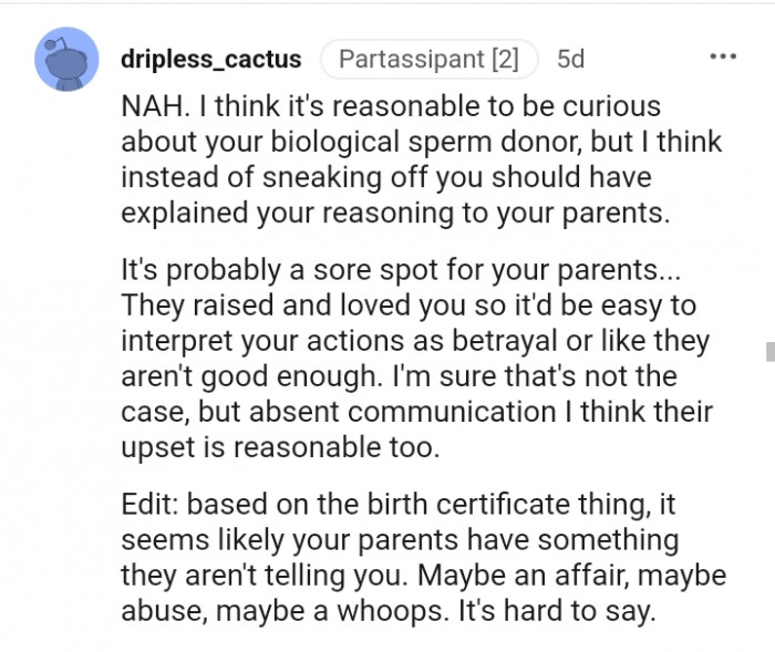 It's probably a sore spot for your parents