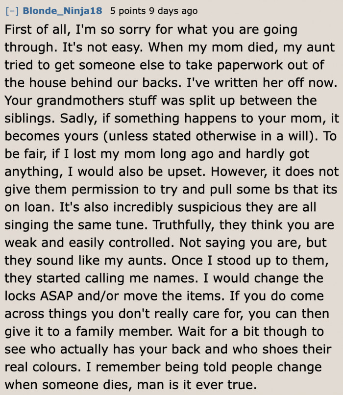 Other people admit that they also have vulture aunts.