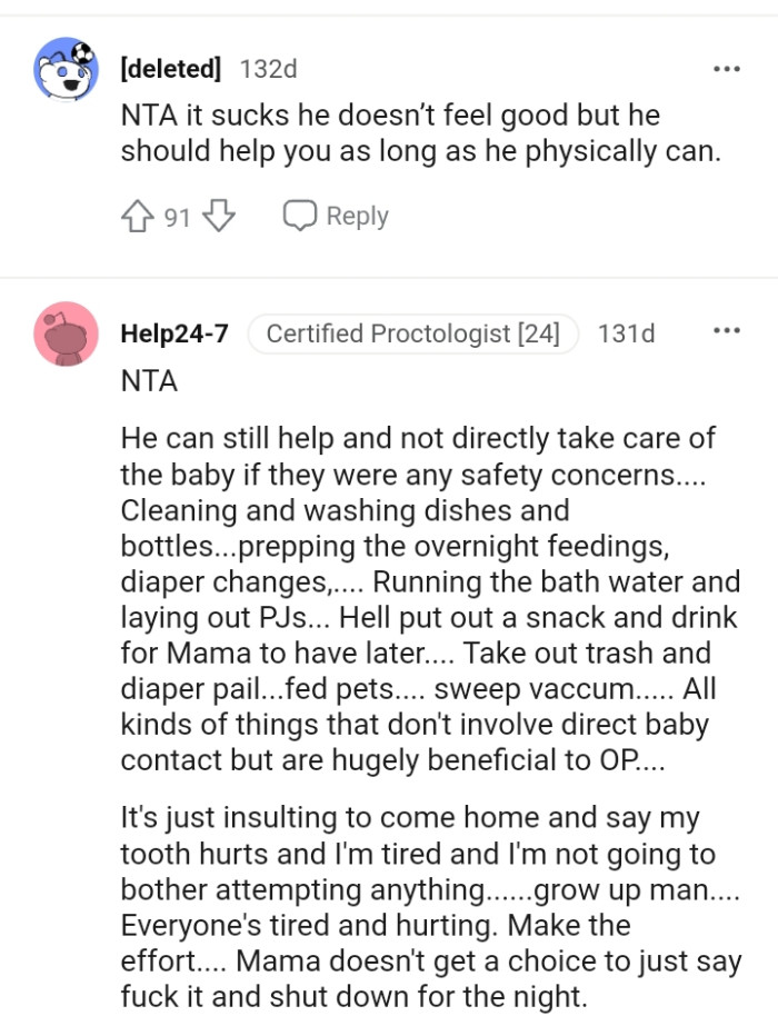 He should help as long as he physically can