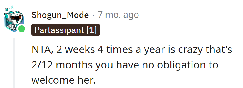 Hosting the ex like a seasonal guest? That's a sitcom plot, not a living arrangement.