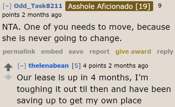 Moving out is the best decision.