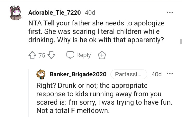 She was literally scaring her grandkids while drinking