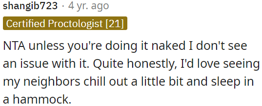 No problem unless he is doing it naked.