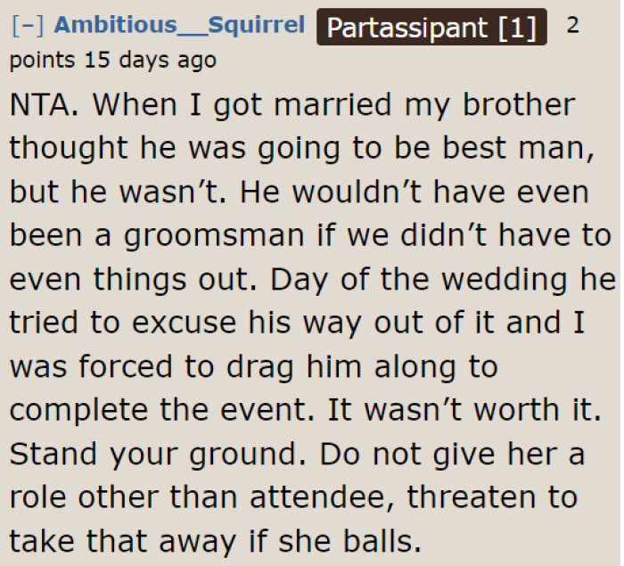 A Redditor shared their horrible experience during their wedding.