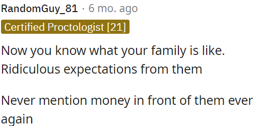 Family's high expectations.