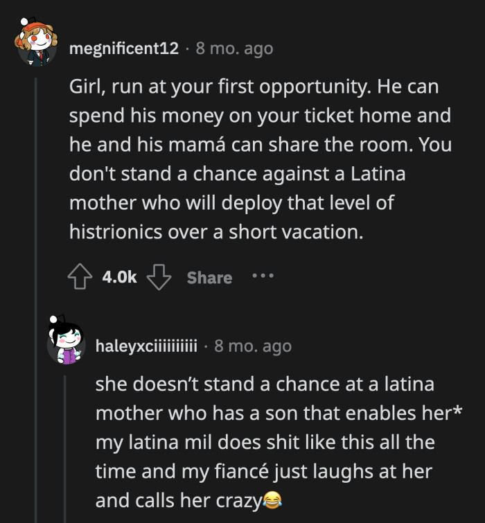 Redditors advised OP to cut her losses. She will be playing second fiddle to his mom for the entirety of their relationship.