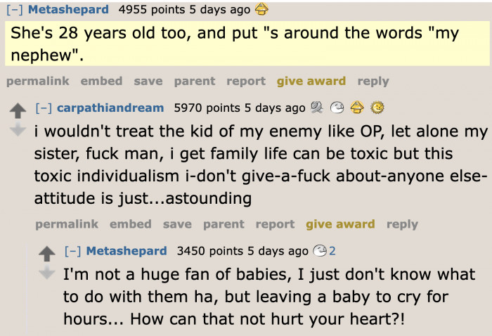 Does she hate her nephew?