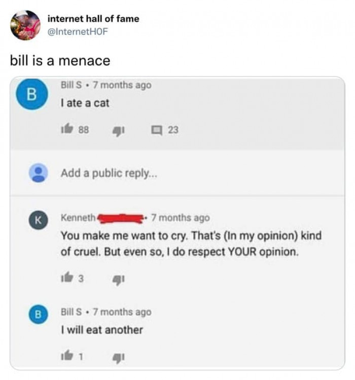 39. Bill Is Truly a Menace