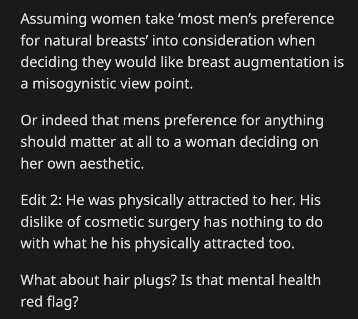 They said Max's opinions on women's bodies are irrelevant and misogynistic