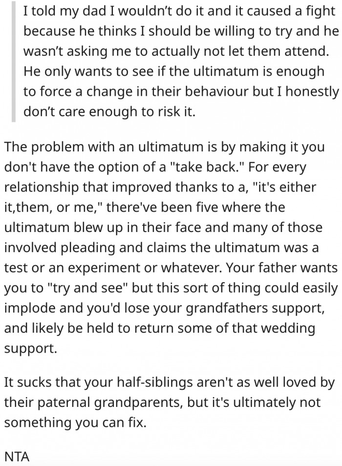10. The ultimatum could blow up in her face.