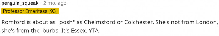 Then people started schooling him on where she had to be from based on this accent.