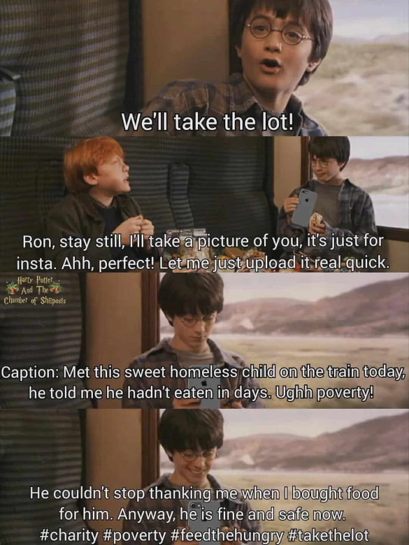 If social media was popular during Harry Potter's time.