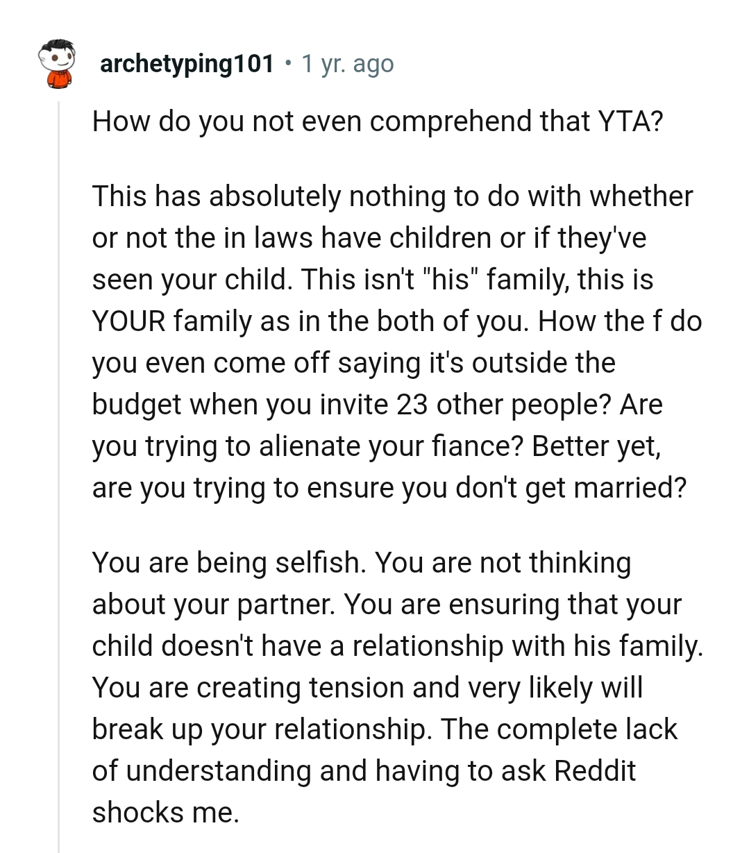 It isn't his family but their family, so she should involve everyone