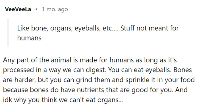 This Redditor disagrees: