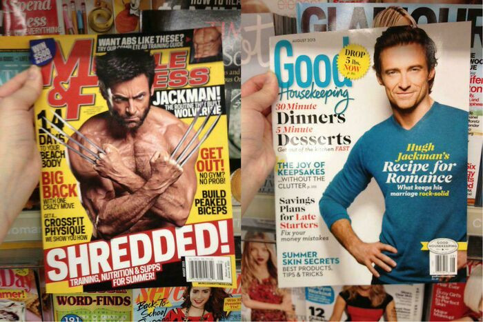 "The Same Guy On A Men's vs. Women's Magazine, Same Month"