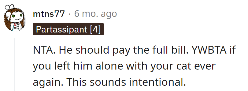 Make him pay the bill in full!