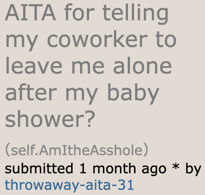 OP told her coworker to stop touching her stomach. She wonders if she's an a-hole for doing so.