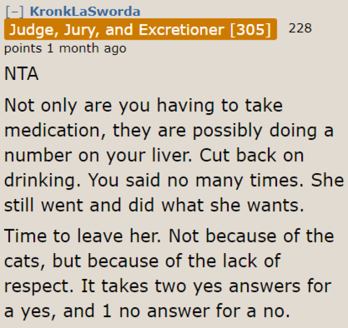 Being Dependent on Antihistamines Plus Drinking Won't Do His Liver Any Good. It Has to Stop.