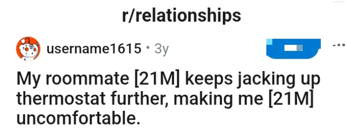 The OP ran to the r/Relationships subreddit group to seek advice