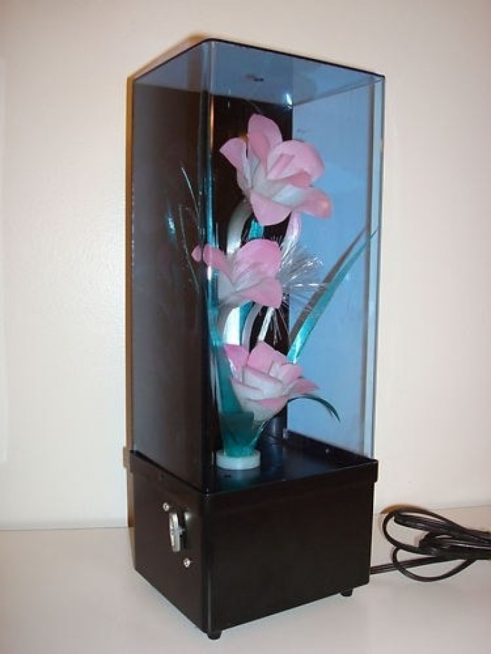 40. Fiber optic color-changing flowers and music box.