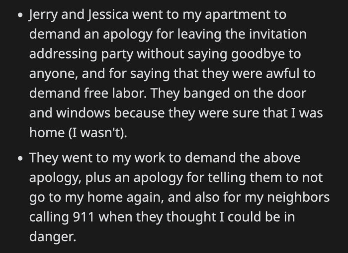 The irony is, they want OP to apologize for being rude, entitled, selfish, and spoiled.