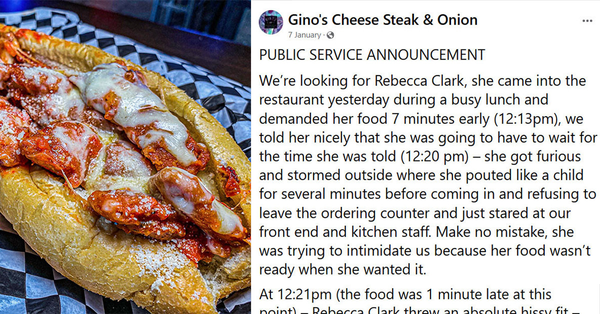Restaurant Calls Out Karen On Facebook For Throwing A Tantrum About Her Sandwich