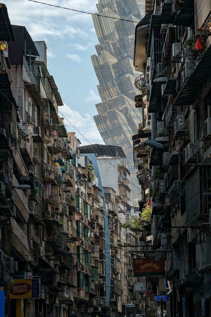 "This View Of The Grand Lisboa Hotel From The Streets Of Macau"