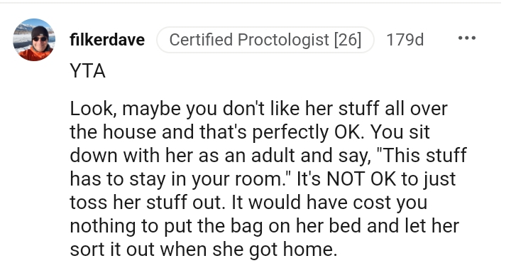 This stuff has to stay in your room.