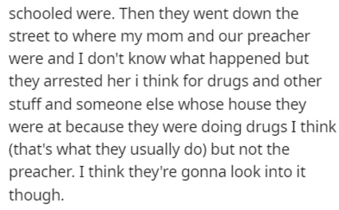 They proceeded to go down the street in search of OP's mother