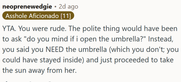 The OP was rude...