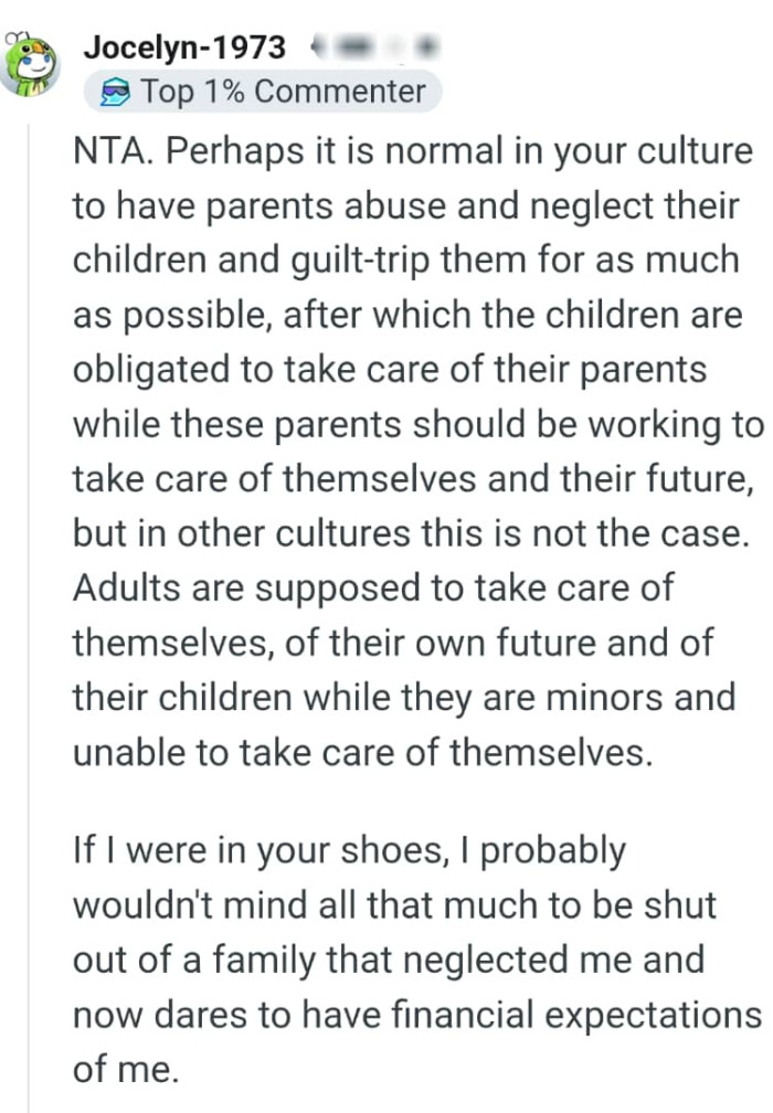 A neglectful family indeed