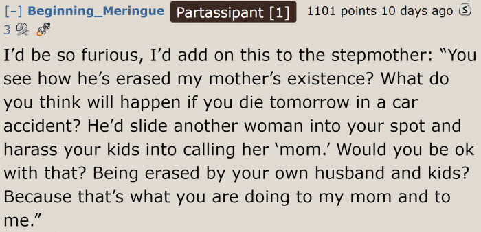 The cycle will continue if the dad remarries.