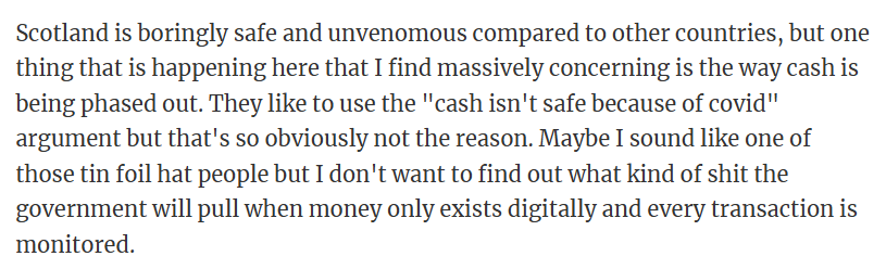 Scotland is safe, but phasing out cash raises troubling privacy concerns.