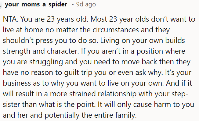 They shouldn't pressure OP to stay at home.