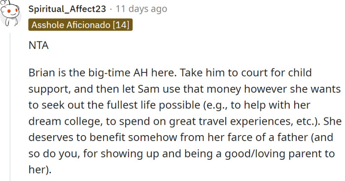 Brian is not acting like a parent.