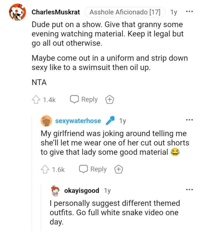 This Redditor says the OP should keep it legal but go all out