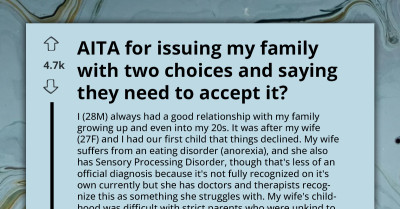 AITA For Giving My Family An Ultimatum Over My Wife’s Eating Habits