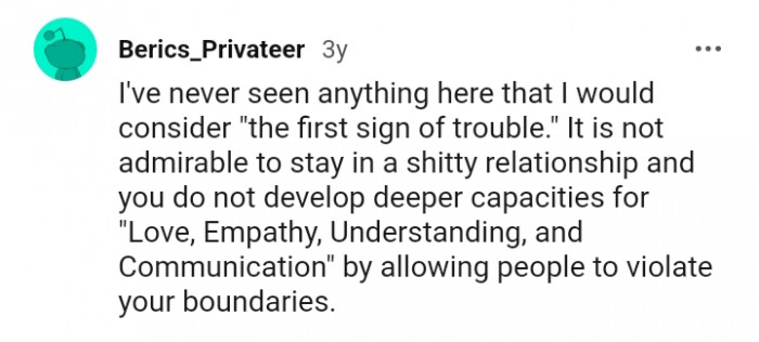 Allowing people to violate your boundaries