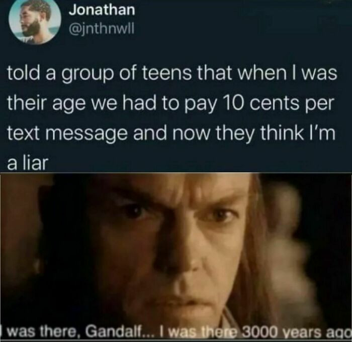 15. The cost of each text message