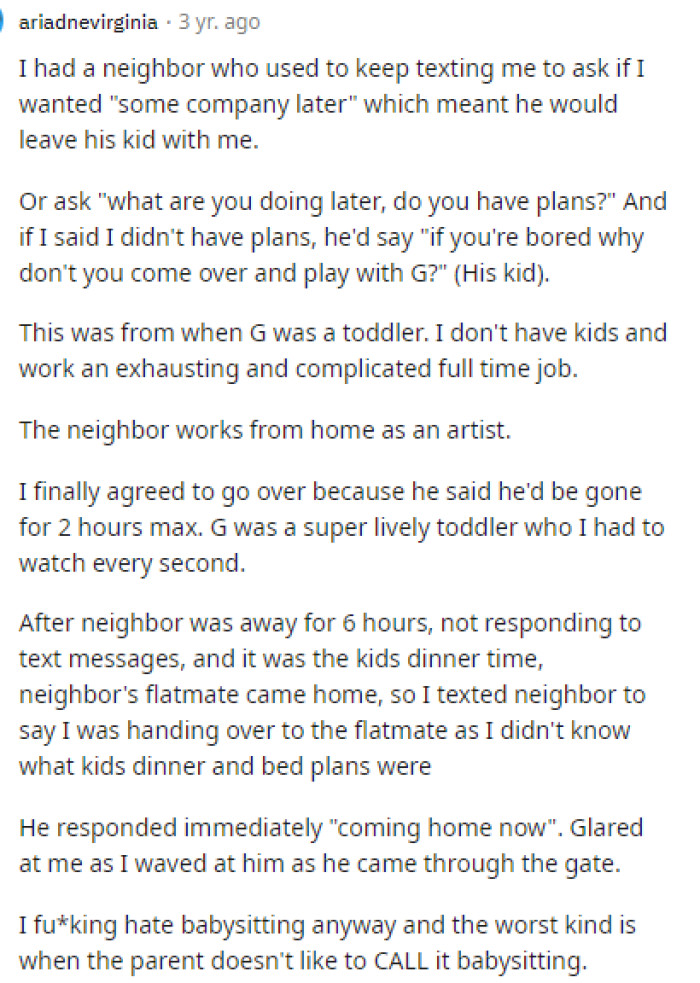 A lot of people actually came to the comments to share their own similar situations, and this one is a winner.