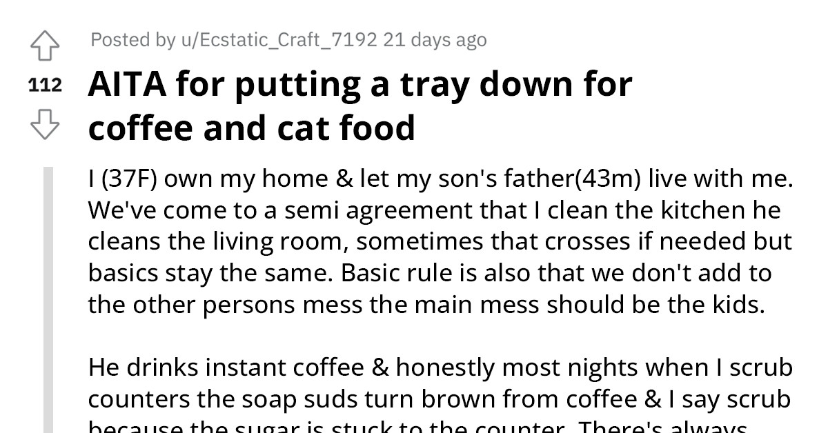 Redditor Lets Her Ex Live With Her For Free, He Expects Her To Clean After Him
