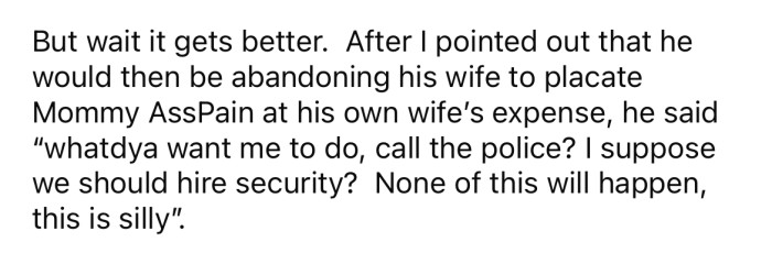 He said the OP was being 