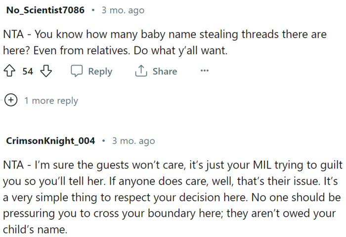 Baby name stealing is quite common