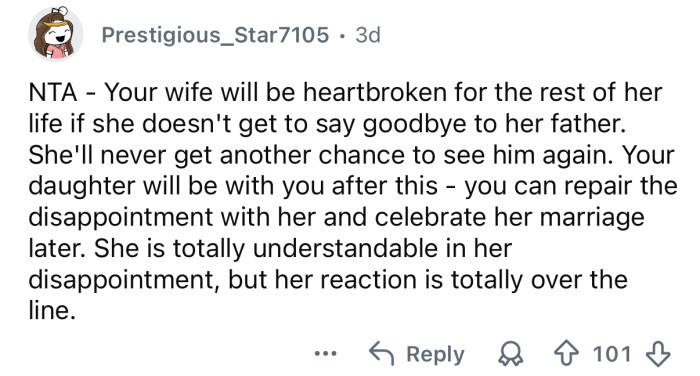 Her reaction was out of line.