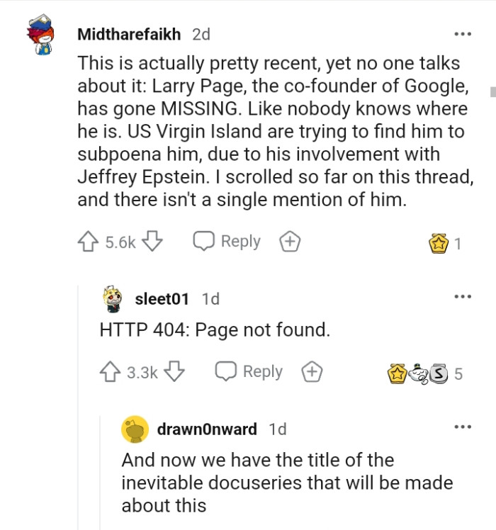 14. The co-founder of Google going missing