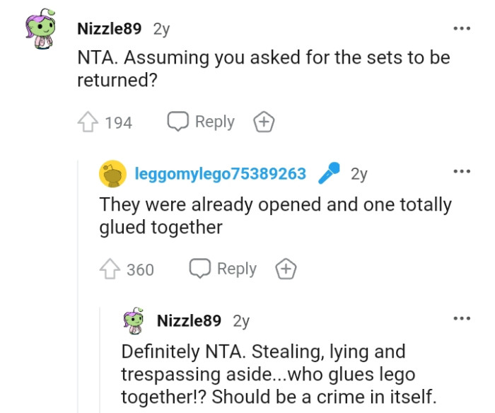 The boyfriend has already opened them