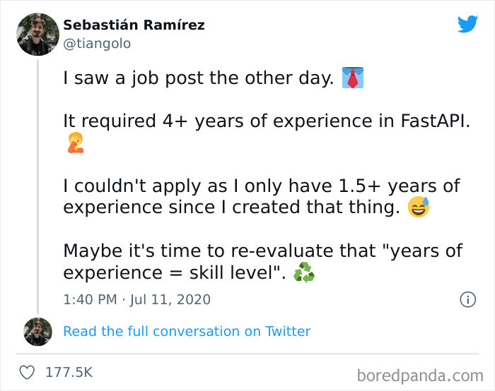 9. You need to be a time traveler to be able to apply for this job.