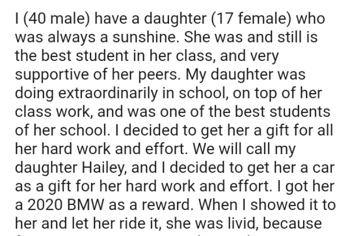 On Top of the OP's Daughter's Class Work, She Was One of the Best Students in Her School